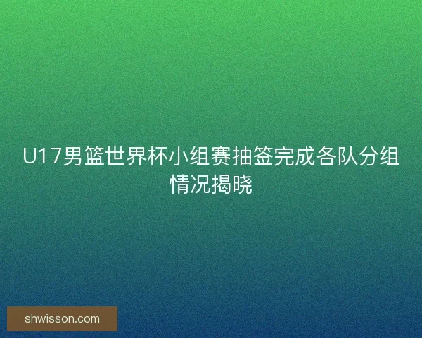 U17男篮世界杯小组赛抽签完成各队分组情况揭晓